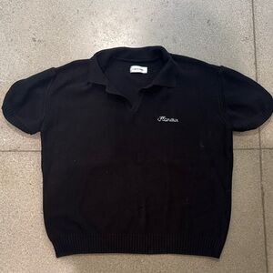 Flaneur Homme Black V-Neck Men's Knit Sweater